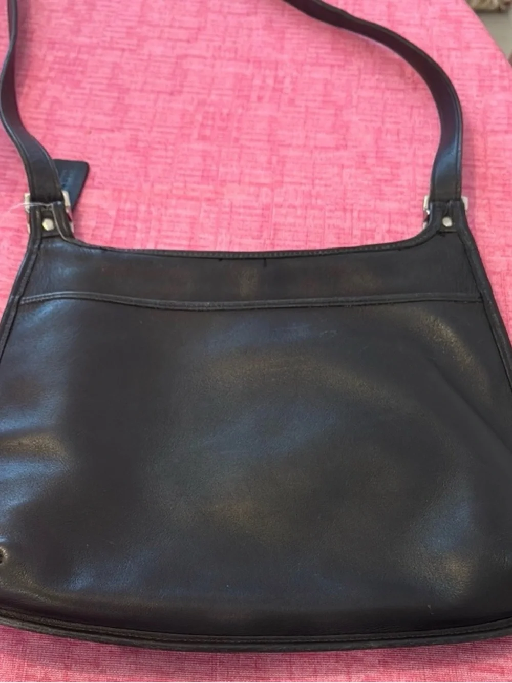 Coach Hippie Slim Black Leather Vintage Crossbody Bag preowned